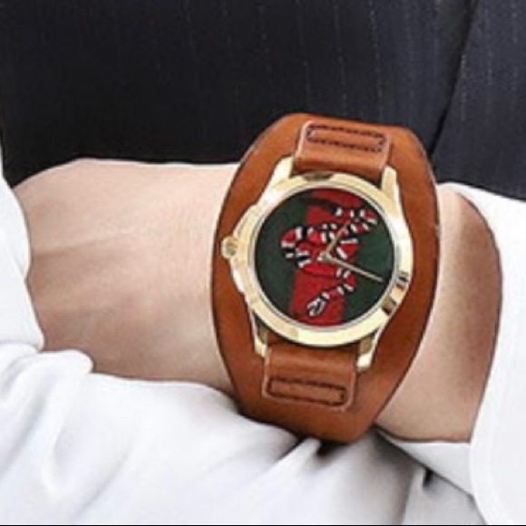 Gucci men’s snake leather COLLECTIBLE watch Swiss - Picture 4 of 4